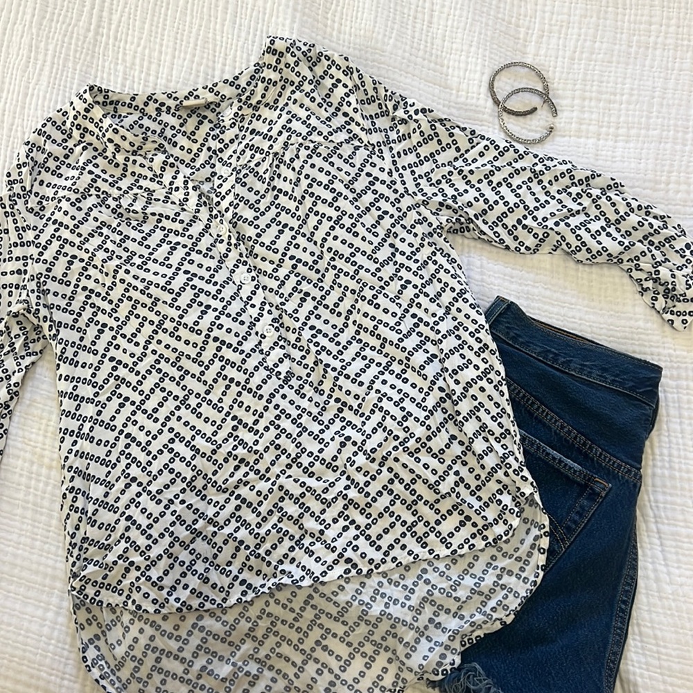Lucky Brand quarter sleeve half button up shirt